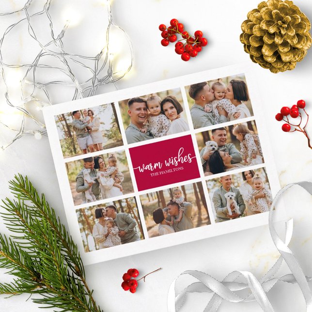 8 Fotos Warm wünscht Moderne Collage Weihnachten Postkarte (Von Creator hochgeladen)