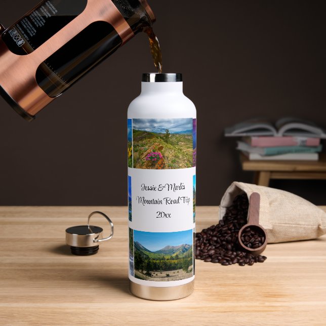 8 Fotovorlage personalisieren Textvakuum versiegel Trinkflasche (Kaffee)