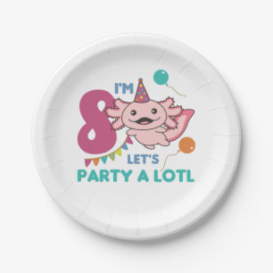 8. Geburtstag Axolotl achtjährig süße Axolotls Pappteller