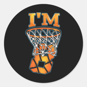 8. Geburtstag Basketball Player I m 8 Boys Girls B Runder Aufkleber