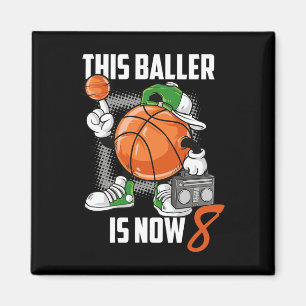 8. Geburtstag Basketball Spielspass 8 Jahre altes  Magnet