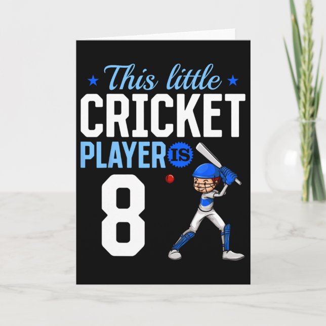8. Geburtstag Cricket-Spieler  Karte (Vorderseite)