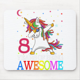 8. Geburtstag Dabbing Einhorn Party Geschenk 8 Jah Mousepad