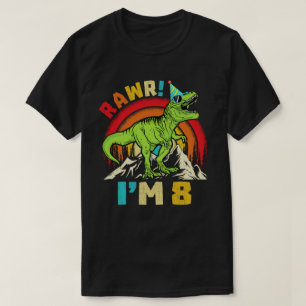8. Geburtstag Dinosaurier T Rex Rawr Ich bin 8 für T-Shirt