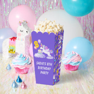 8. Geburtstag Einhorn mit Kaffe Favor Box Geschenkschachtel