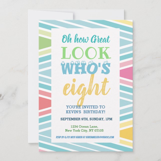 8. Geburtstag Einladung Redewendungen (Vorderseite)