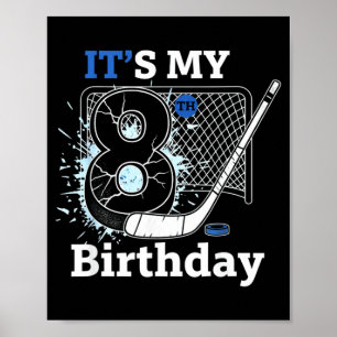 8. Geburtstag Eishockey Geburtstagsjunge für 8 Jah Poster