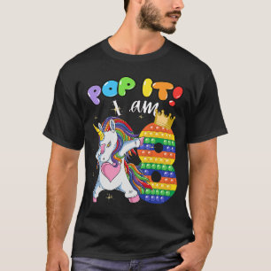 8. Geburtstag Girls Dabbing Einhorn Pop ich bin 8  T-Shirt