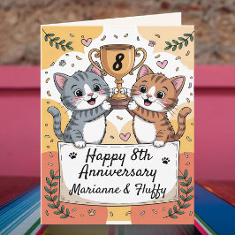 8. Geburtstag Hochzeitskatzen Karte