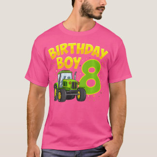 8. Geburtstag Junge 8 Jahre Farm LKW Traktor Par T-Shirt