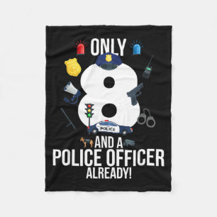 8. Geburtstag Jungen Zitat _nur 8 und ein Polizist Fleecedecke