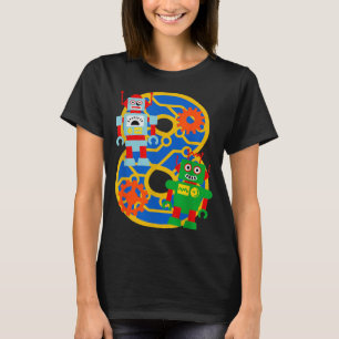 8. Geburtstag Kinder 8 Jahre alter kleiner Roboter T-Shirt