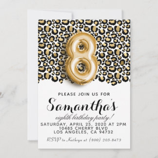 8. Geburtstag Leopard Animal Print Einladung