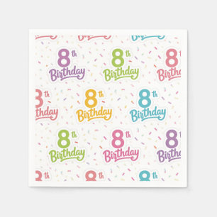 8. Geburtstag Papiertücher, 8. Geburtstagsfeier Serviette