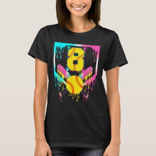8. Geburtstag Softll Home Plate Tropf Eiscreme 8 J T-Shirt