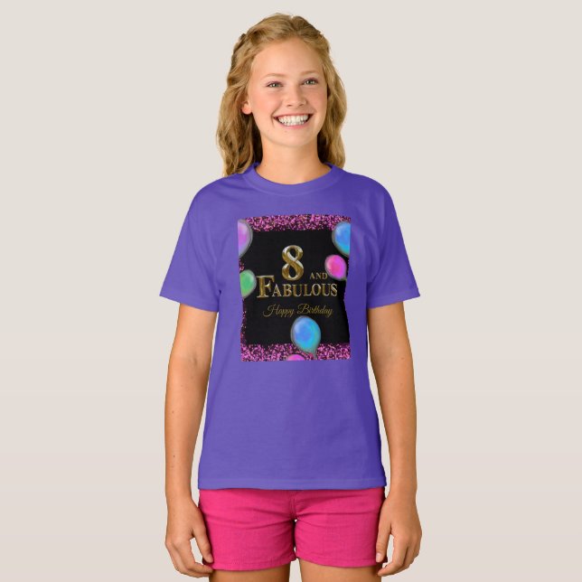 8. Geburtstag  T-Shirt (Vorne ganz)