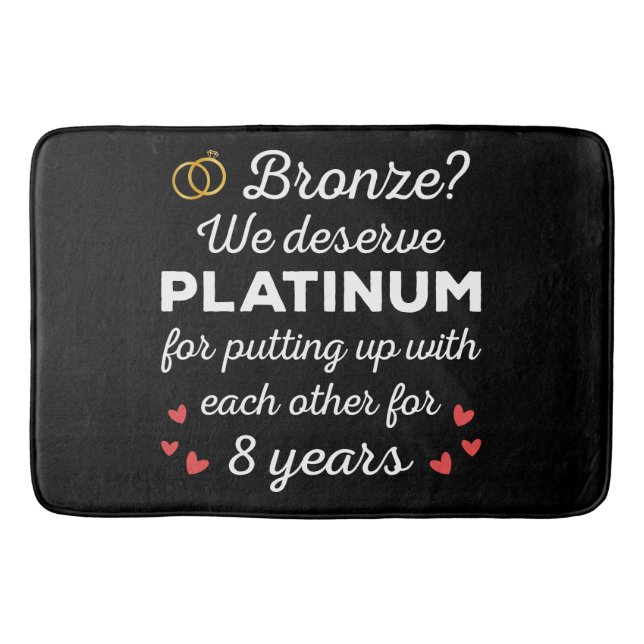 8. Hochzeitstag I - Bronze Funny Couple Badematte (Vorderseite)