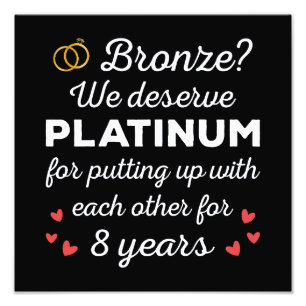8. Hochzeitstag I - Bronze Funny Couple Fotodruck