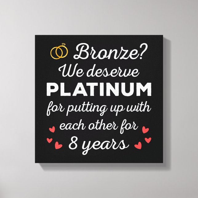 8. Hochzeitstag I - Bronze Funny Couple Leinwanddruck (Vorderseite)
