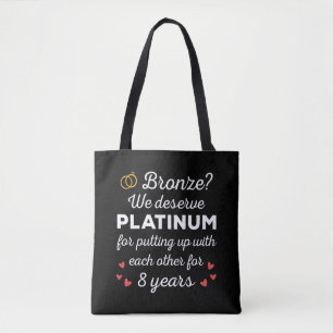 8. Hochzeitstag I - Bronze Funny Couple Tasche