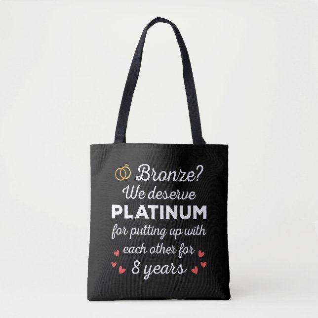 8. Hochzeitstag I - Bronze Funny Couple Tasche (Vorderseite)