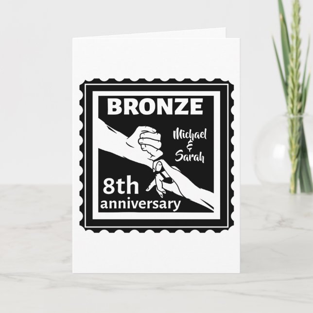 8. Hochzeitstag traditionelles Geschenk Bronze Karte (Vorderseite)