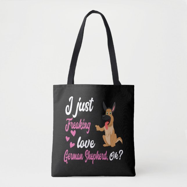 8 Ich friere nur die Liebe Deutscher Schäferhund O Tasche (Vorderseite)
