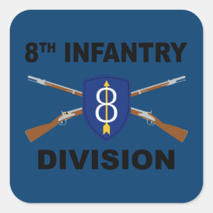 8. Infanterie-Division - Überflutete Gewehre - mi Quadratischer Aufkleber