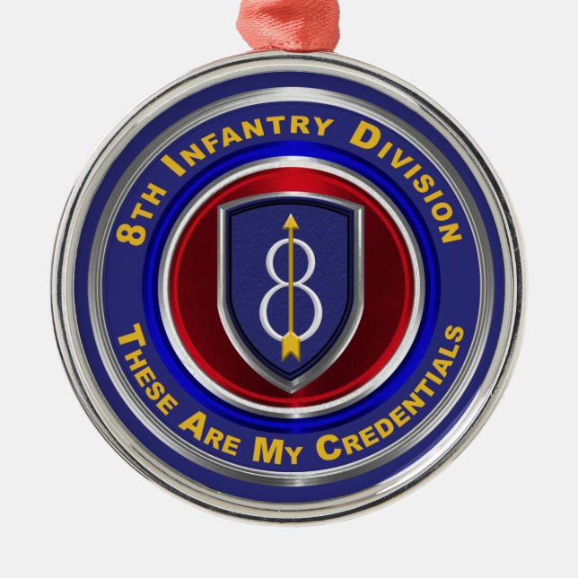 8. Infanterieabteilung Weihnachten halten Ornament Aus Metall (Vorne)