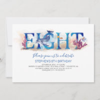 8 Invitation d'anniversaire dans le monde marin ma