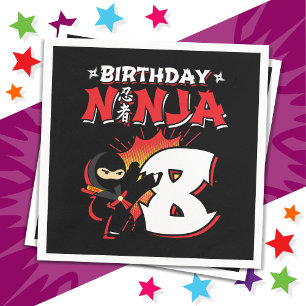 8 Jahre alt Comic Book Style Ninja 8. Geburtstag Serviette