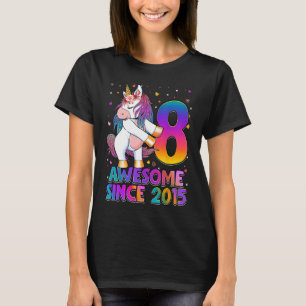 8 Jahre alt Einhorn Blüte 8. Geburtstag Mädchen Un T-Shirt
