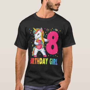 8 Jahre alt Einhorn Blüte 8. Geburtstag Mädchen Un T-Shirt