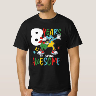 8 Jahre alt Geburtstag Junge oder Mädchen Autismus T-Shirt