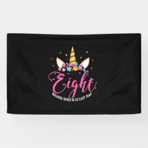 8 Jahre alt Geburtstag Mädchen Geschenke Unicorn 8 Banner