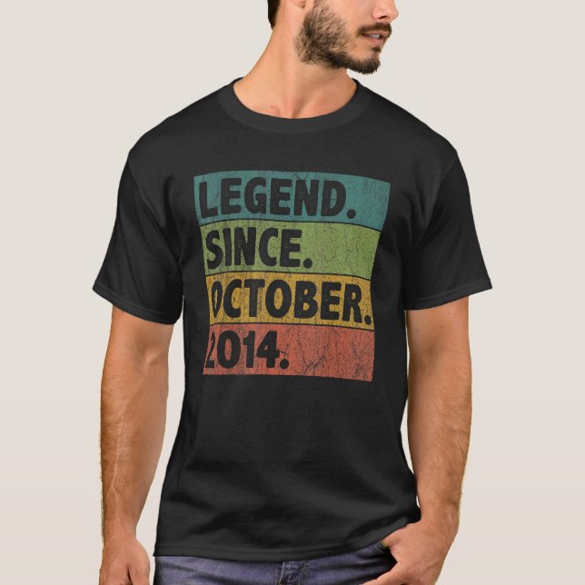 8 Jahre alte Legende Seit Oktober 2014 8. Geburtst T-Shirt (Vorderseite)