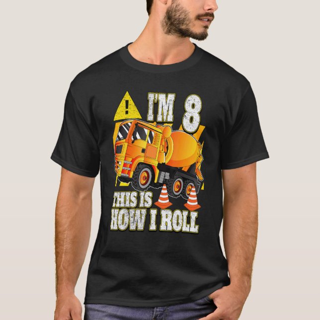 8 Jahre alter Betonmischwagen T-Shirt (Vorderseite)