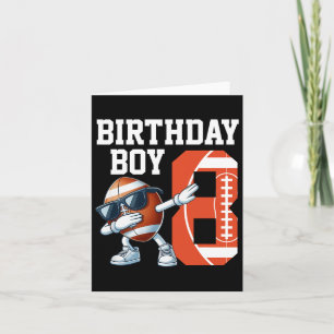 8 Jahre alter Boy Football Player 8. Fußball Gebur Karte