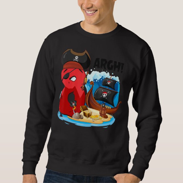 8 Jahre alter Piratenschiff Piraten Schiff Arr 8.  Sweatshirt (Vorderseite)