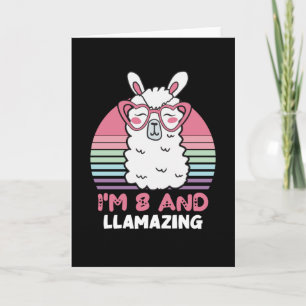 8 Jahre alter Tag Llamazing 8. Geburtstag Lama Karte