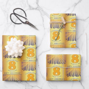 8 Jahre Golden Ray 12-Schritte-Jubiläum Geschenkpapier Set