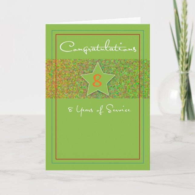 8 Jahre Mitarbeiterjubiläum, Service Star Karte (Vorderseite)