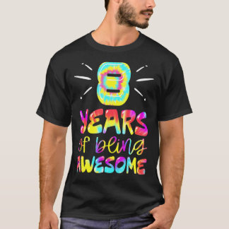8 Jahre Phantastische Gefärbte Krawatte 8 Jahre al T-Shirt