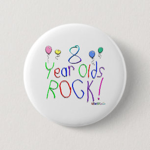 8-Jährige Felsen-! Knopf Button