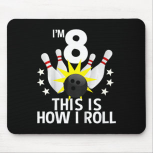 8-jähriger Bowling Geburtstagsparty Shirt Wie ich Mousepad