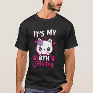 8-jähriges Mädchen Geburtstag Katze Für Mädchen Es T-Shirt