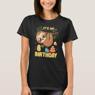 8-jähriges Sloth Girl Party Niedliche Schlange 8. T-Shirt
