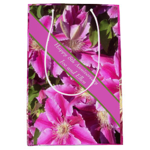 8. Jubiläum, rosa Clematis Mittlere Geschenktüte