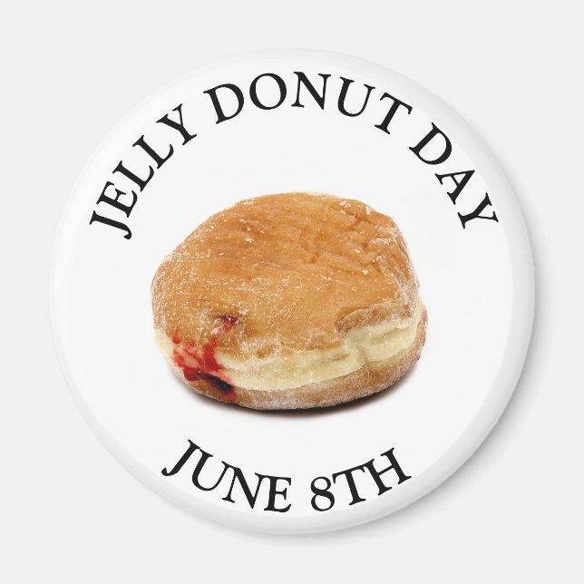 8 JUIN Jelly Donut Day Food Holiday Magnet (Devant)