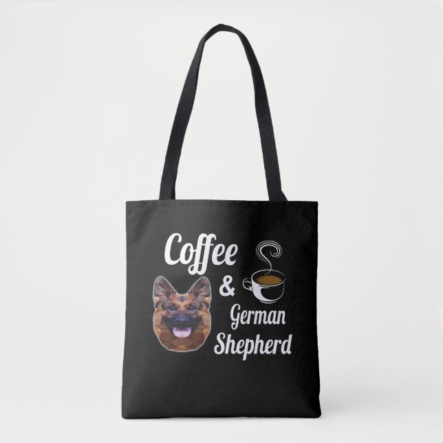 8 Kaffee und Deutscher Hirte Tasche (Vorderseite)
